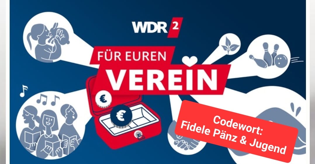 WDR 2 hören und 1.000 Euro für die Fidele Pänz & Fidele Jugend gewinnen